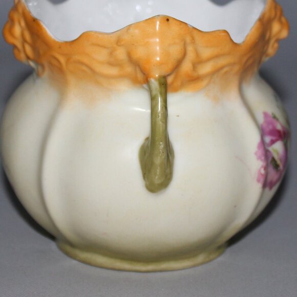 Ornate Lionhead Porcelain Jardiniere | Victorian Era Cache Pot - Picture 3 of 9